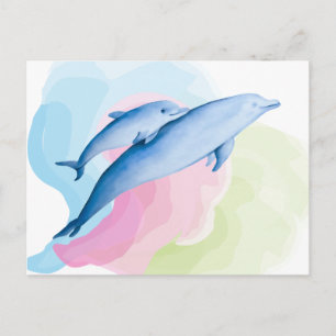 Phantastisches Meer mit Delphinen Postkarte