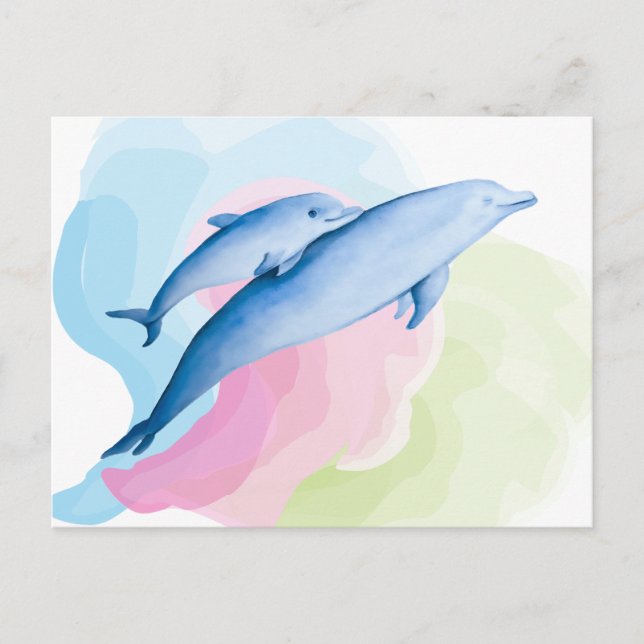 Phantastisches Meer mit Delphinen Postkarte (Vorderseite)