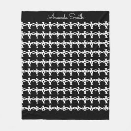 Phantastisches, minimales, schwarzes und weißes Ke Fleecedecke