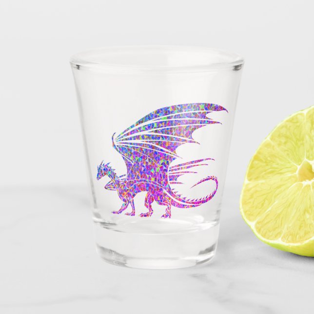 Phantastisches Mosaikglas Schnapsglas (Vorderseite)