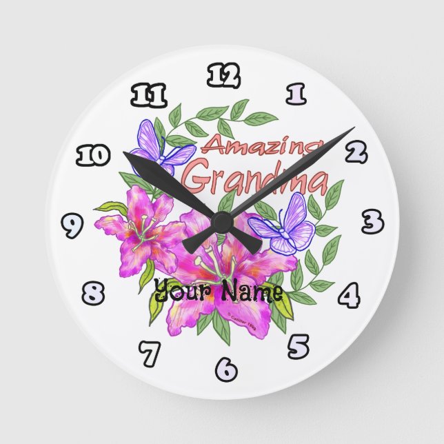Phantastisches Oma Runde Wanduhr (Vorderseite)