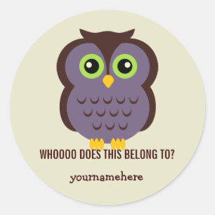 Phantastisches Owl DIESES GEHÖRT ZU Stickern Runder Aufkleber