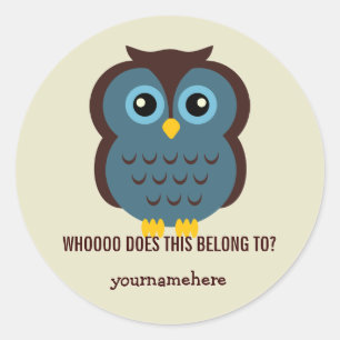 Phantastisches Owl DIESES GEHÖRT ZU Stickern Runder Aufkleber