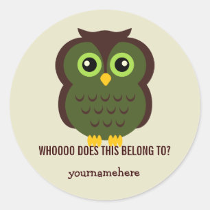 Phantastisches Owl DIESES GEHÖRT ZU Stickern Runder Aufkleber