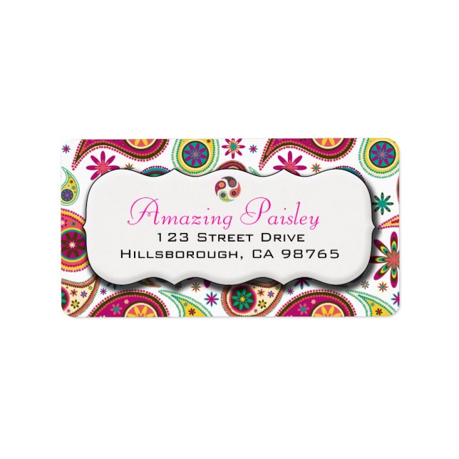 Phantastisches Paisley-Adressenkennzeichen Adressaufkleber (Vorne)
