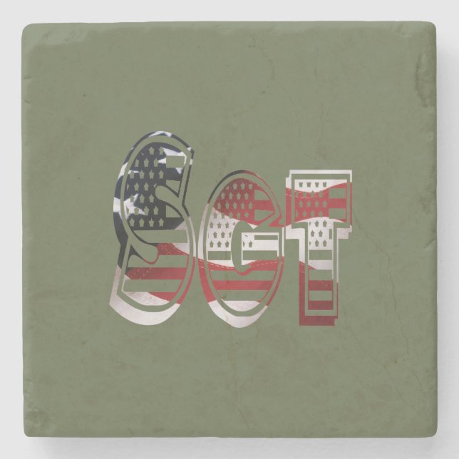 Phantastisches Patriotisches Militär einzigartig Steinuntersetzer (Vorderseite)