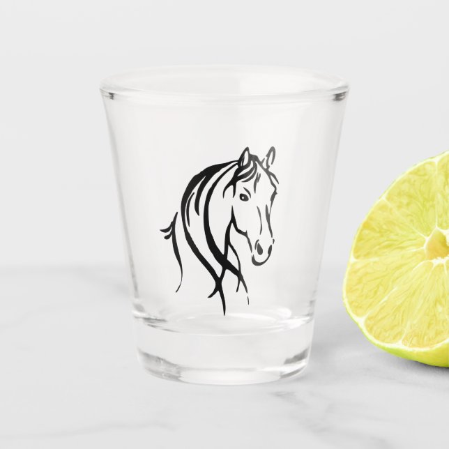 Phantastisches Pferd Schnapsglas (Vorderseite)
