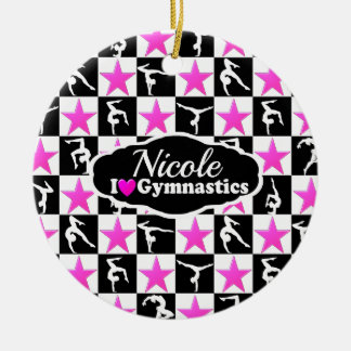 PHANTASTISCHES PINK- UND SCHWARZES GYMNASTIK-DESIG KERAMIK ORNAMENT