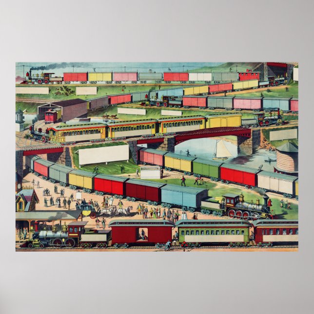 Phantastisches Poster für den Zugverkehr (Vorne)