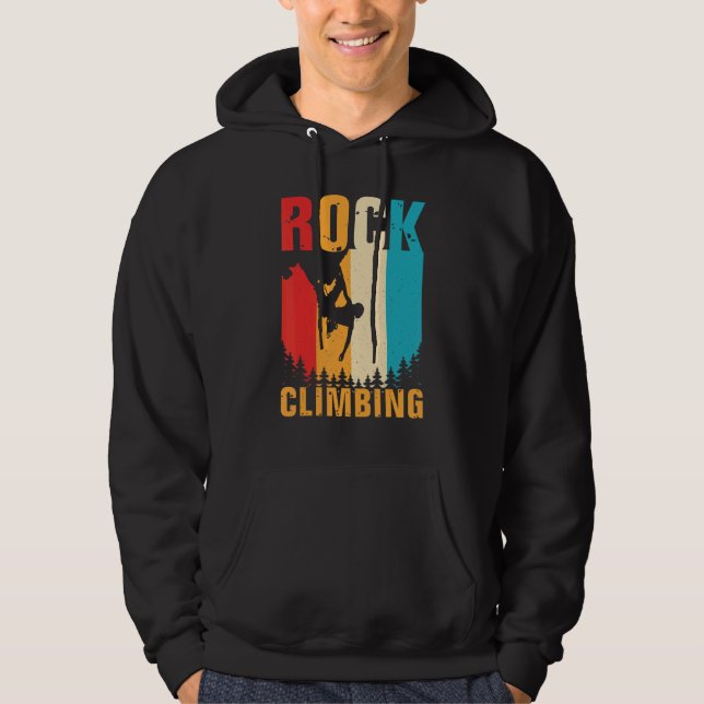 Phantastisches Rock Klettern Retro Bergsteigen Hoodie (Vorderseite)