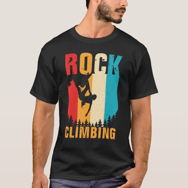 Phantastisches Rock Klettern Retro Bergsteigen T-Shirt (Vorderseite)