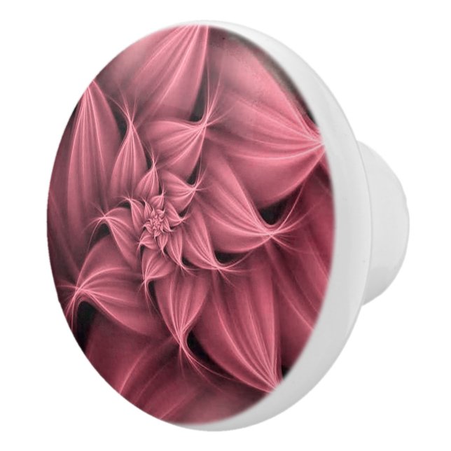 Phantastisches rosa Blume Fraktal Keramikknauf (Rechts)