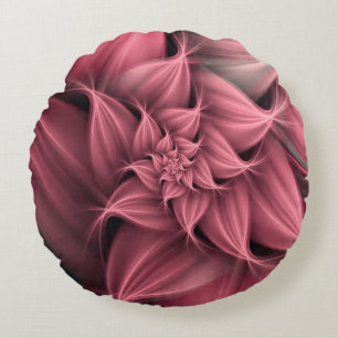 Phantastisches rosa Blume Fraktal Rundes Kissen