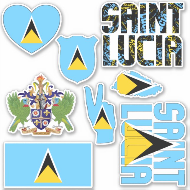 Phantastisches Saint Lucia Staatssymbole Aufkleber (Vorderseite)
