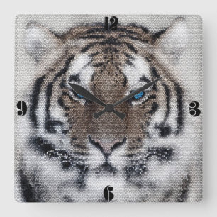 Phantastisches, schönes Tigerbläschen Quadratische Wanduhr