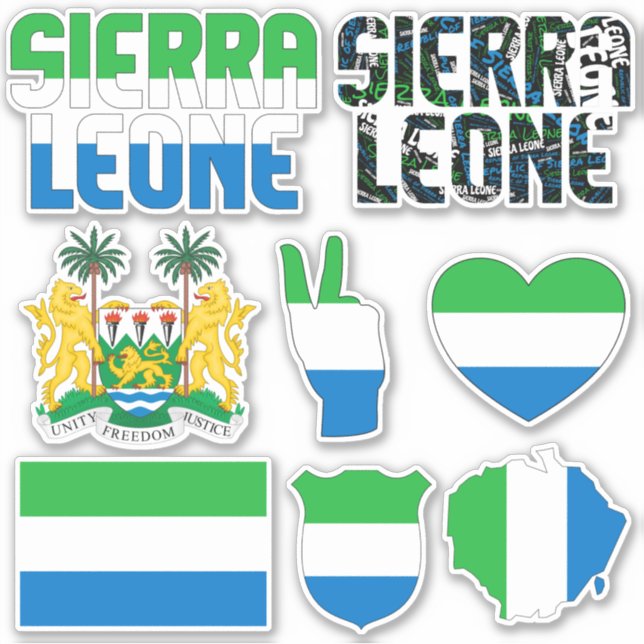 Phantastisches Sierra Leone und Staatssymbole Aufkleber (Vorderseite)