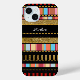 Phantastisches Streifenmuster mit ihrem Namen Case-Mate iPhone Hülle