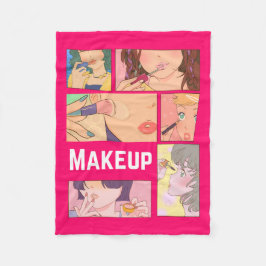 PHANTASTISCHES TIERE , MÄDCHEN , MAKEUP FLEECEDECKE