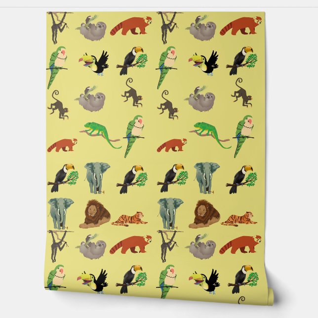 PHANTASTISCHES TIERWALBPAPIER TAPETE (Abrollen)