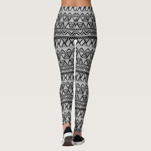 Phantastisches trendgraues tribales geometrisches  leggings (Rückseite)