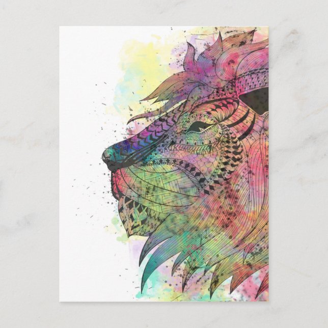 Phantastisches Tribal-Aquarellendesign Postkarte (Vorderseite)