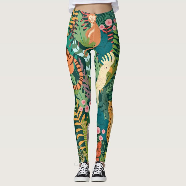 Phantastisches tropisches Muster l Leggings (Vorderseite)