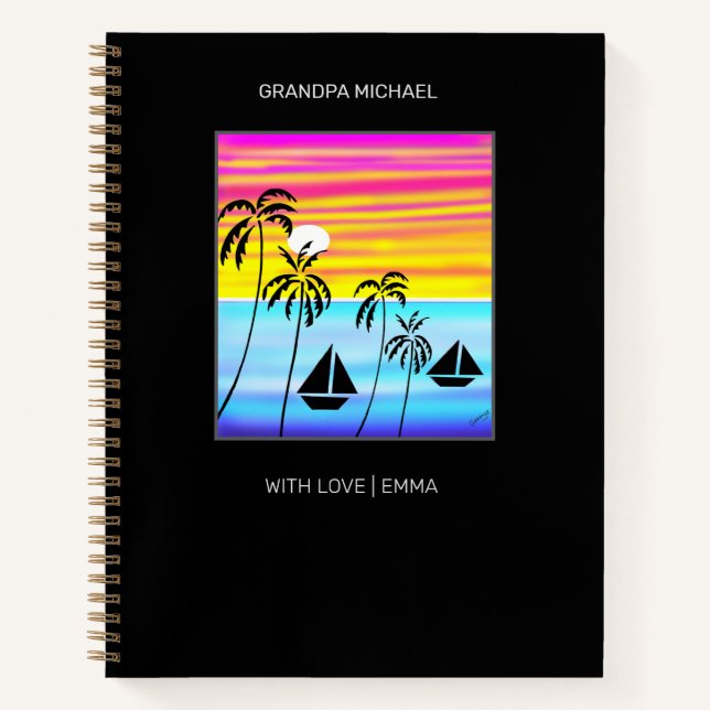 Phantastisches und Niedliches tropisches Segeln Notizbuch (Vorderseite)