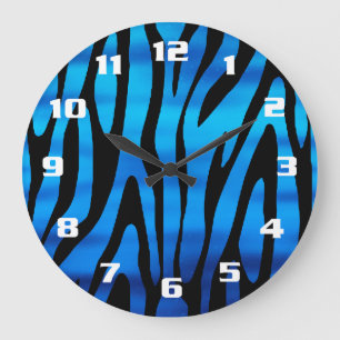 Phantastisches Zebrastreifen-Muster Große Wanduhr