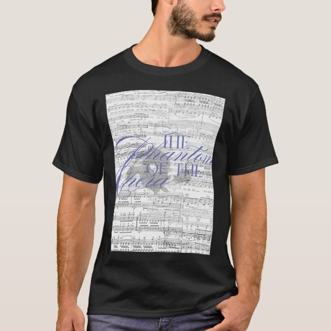 Phantom der Oper Noten Poster T-Shirt (Vorderseite)