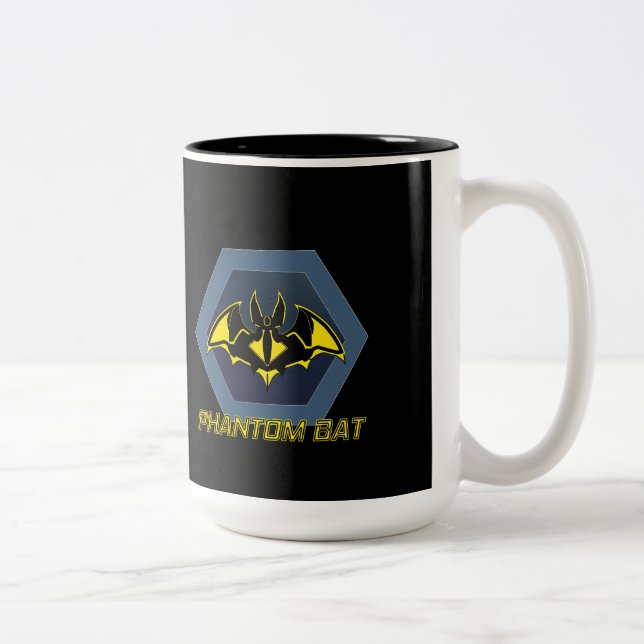 Phantom Fledermaus Superheld-Logo-Tasse Zweifarbige Tasse (Rechts)