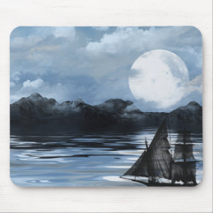 Phantom-Piratenschiff nachts Mousepad