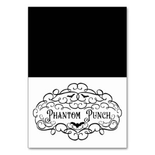 Phantom Punch Vintage Halloween Getränke Food Zelt Tischnummer