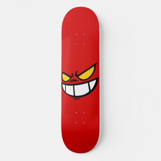 Phantom Smile™ Bold Red Skateboard Deck (Vorderseite)