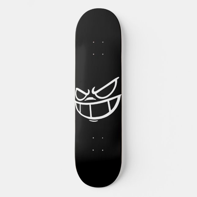 Phantom Smile™ Skateboard Deck Schwarz-Weiß (Vorderseite)