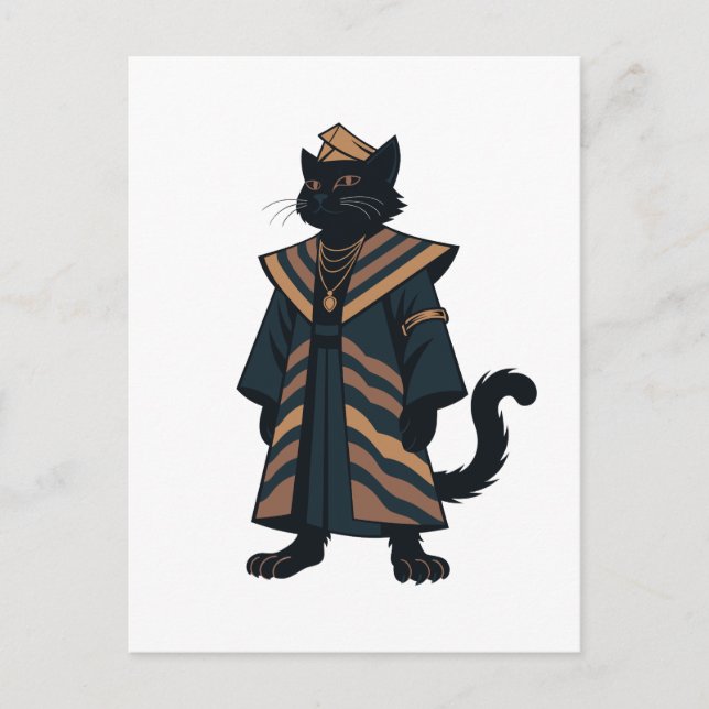 Pharao Black Cat Grußkarte Postkarte (Vorderseite)