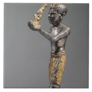 Pharao, das ein Angebot vor der Göttin Maat macht Fliese