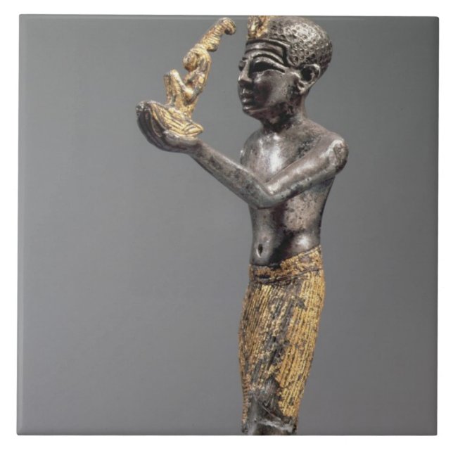 Pharao, das ein Angebot vor der Göttin Maat macht Fliese (Vorderseite)