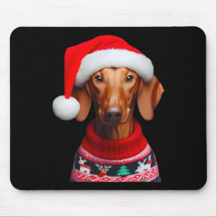 Pharao Hound Hund mit Weihnachtsmannmütze Weihnach Mousepad