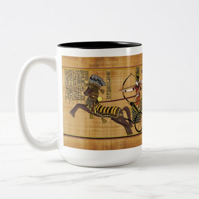 Pharao Ramesses II & Chariot in Kadesh Zweifarbige Tasse (Links)