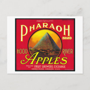 Pharaoh Apple Crate LabelHood River, OR Postkarte