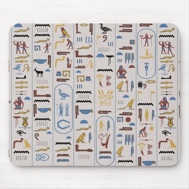 Pharaoh Asche Hintergrund Alte Hieroglyphen Mousepad (Vorne)