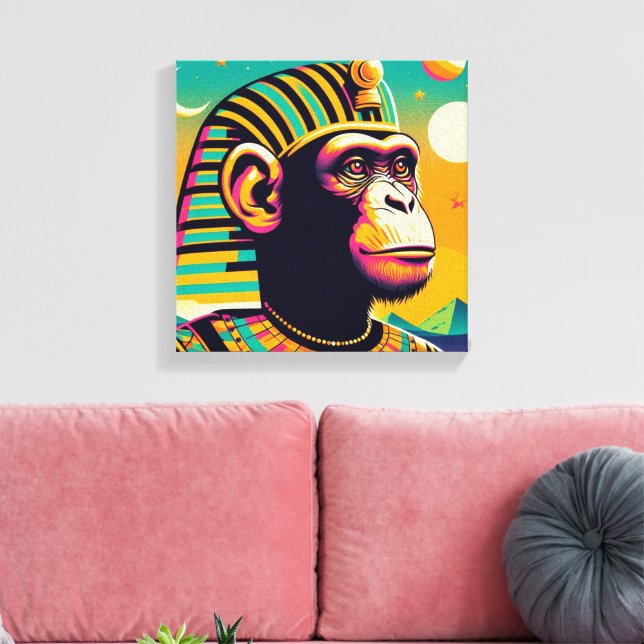 Pharaoh Chimpanzee Tut Leinwanddruck (Insitu (Wohnzimmer))