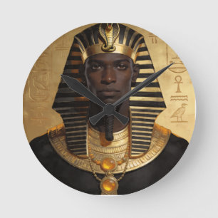 Pharaoh Energy — Alte Afrikanische König Moderne K Runde Wanduhr
