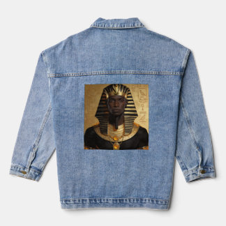 Pharaoh Energy — Ancient African King Modern Art Jeansjacke