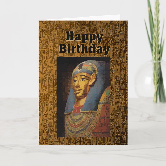 Pharaoh Happy Birthday Spaß Karte (Vorderseite)