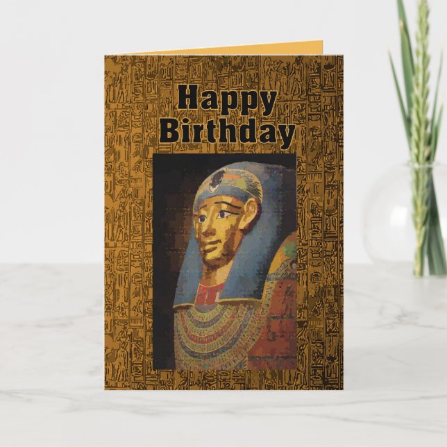 Pharaoh Happy Birthday Spaß Karte (Vorderseite)