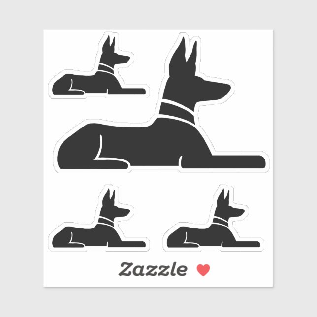 Pharaoh Hound Ägyptische Hieroglyph Dog Stickers Aufkleber (Blatt)