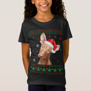 Pharaoh Hound Christmas Santa Ugly Sweater Dog T-Shirt