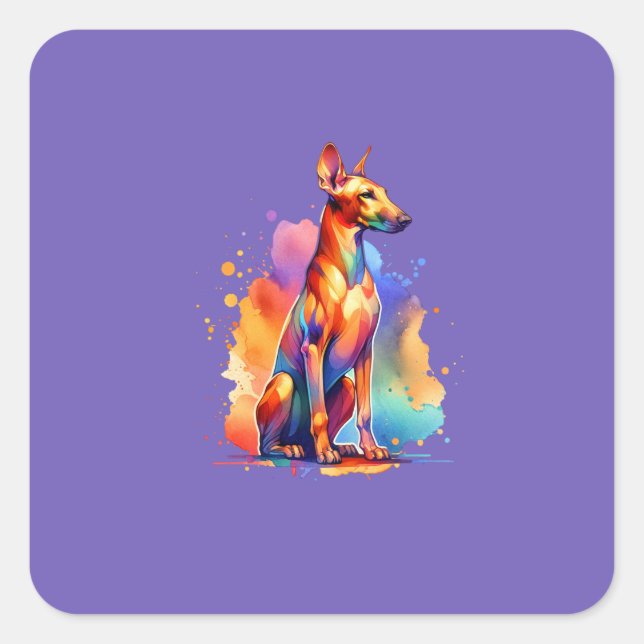 Pharaoh Hound Dog Quadratischer Aufkleber (Vorderseite)