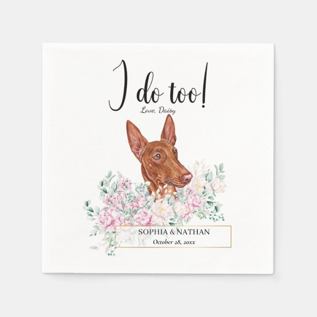 Pharaoh Hound Dog Wedding Cocktail Napkins Serviette (Vorderseite)